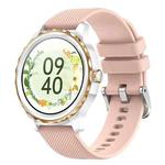 QR02 1.32 inch IPS Screen Smart Watch, Support Bluetooth Call / Payment / Health Monitoring / Sports Modes(Pink Silicone Band)
