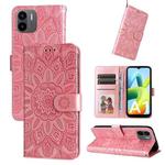 For Xiaomi Redmi A1 4G Embossed Sunflower Leather Phone Case(Pink)