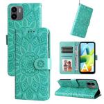 For Xiaomi Redmi A1 4G Embossed Sunflower Leather Phone Case(Green)