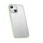 For iPhone 14 Metal Lens Skin Feel Frosted Phone Case(Green)