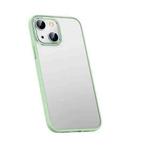 For iPhone 14 Plus Metal Lens Skin Feel Frosted Phone Case(Green)