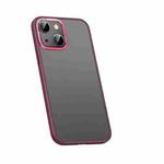 For iPhone 14 Plus Metal Lens Skin Feel Frosted Phone Case(Red)