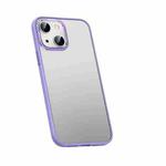 For iPhone 14 Plus Metal Lens Skin Feel Frosted Phone Case(Lavender Purple)