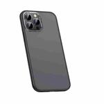 For iPhone 14 Pro Metal Lens Skin Feel Frosted Phone Case(Bright Black)