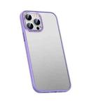 For iPhone 14 Pro Metal Lens Skin Feel Frosted Phone Case(Lavender Purple)