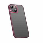 For iPhone 13 mini Metal Lens Skin Feel Frosted Phone Case(Red)