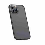 For iPhone 13 Pro Metal Lens Skin Feel Frosted Phone Case(Bright Black)