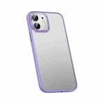 For iPhone 12 Metal Lens Skin Feel Frosted Phone Case(Lavender Purple)