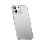 For iPhone 12 mini Metal Lens Skin Feel Frosted Phone Case(Pink)