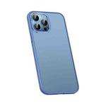 For iPhone 12 Pro Metal Lens Skin Feel Frosted Phone Case(Sierra Blue)