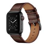 Classic Cowhide Genuine Leather Watch Band For Apple Watch Ultra 49mm / Series 8&7 45mm / SE 2&6&SE&5&4 44mm / 3&2&1 42mm(Dark Brown)