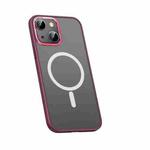 For iPhone 13 Metal Lens Skin Feel Frosted Magsafe Phone Case(Red)