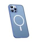 For iPhone 13 Pro Metal Lens Skin Feel Frosted Magsafe Phone Case(Sierra Blue)