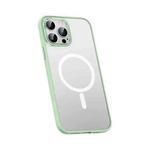 For iPhone 12 Pro Metal Lens Skin Feel Frosted Magsafe Phone Case(Green)