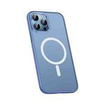 For iPhone 12 Pro Metal Lens Skin Feel Frosted Magsafe Phone Case(Sierra Blue)