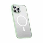 For iPhone 12 Pro Max Metal Lens Skin Feel Frosted Magsafe Phone Case(Green)