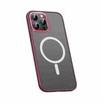 For iPhone 12 Pro Max Metal Lens Skin Feel Frosted Magsafe Phone Case(Red)