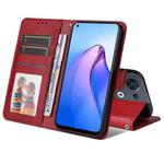 For OPPO Reno8 5G Global JSM Calf Texture Leather Phone Case(Red)