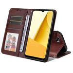 For vivo Y02s / Y16 4G JSM Calf Texture Leather Phone Case(Brown)