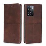For OPPO A57s 4G / A57e 4G Cow Texture Magnetic Leather Phone Case(Dark Brown)