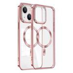 For iPhone 14 Dial Plate Magsafe Electroplated Phone Case(Pink)