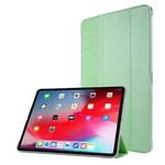 For iPad Pro 11(2020) TPU Silk Texture Three-fold Horizontal Flip Leather Tablet Case with Holder(Green)