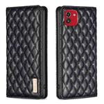 For Samsung Galaxy A03 166mm Diamond Lattice Magnetic Leather Flip Phone Case(Black)