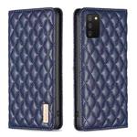 For Samsung Galaxy A03s / A02s Diamond Lattice Magnetic Leather Flip Phone Case(Blue)