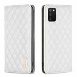 For Samsung Galaxy A03s / A02s Diamond Lattice Magnetic Leather Flip Phone Case(White)