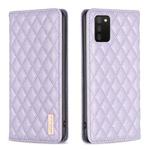 For Samsung Galaxy A03s / A02s Diamond Lattice Magnetic Leather Flip Phone Case(Purple)