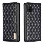 For Samsung Galaxy A03s / A02s Diamond Lattice Magnetic Leather Flip Phone Case(Black)