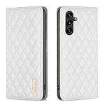 For Samsung Galaxy A14 5G Diamond Lattice Magnetic Leather Flip Phone Case(White)