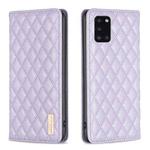 For Samsung Galaxy A31 Diamond Lattice Magnetic Leather Flip Phone Case(Purple)