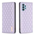 For Samsung Galaxy A32 4G Diamond Lattice Magnetic Leather Flip Phone Case(Purple)