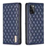 For Samsung Galaxy A41 Diamond Lattice Magnetic Leather Flip Phone Case(Blue)