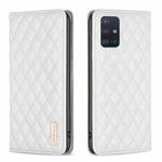 For Samsung Galaxy A51 4G Diamond Lattice Magnetic Leather Flip Phone Case(White)