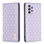 For Samsung Galaxy A52 / A52s 5G Diamond Lattice Magnetic Leather Flip Phone Case(Purple)