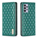 For Samsung Galaxy A72 5G / 4G Diamond Lattice Magnetic Leather Flip Phone Case(Green)