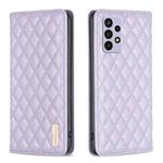 For Samsung Galaxy A72 5G / 4G Diamond Lattice Magnetic Leather Flip Phone Case(Purple)