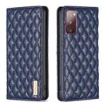 For Samsung Galaxy S20 FE Diamond Lattice Magnetic Leather Flip Phone Case(Blue)