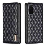 For Samsung Galaxy S20 Diamond Lattice Magnetic Leather Flip Phone Case(Black)