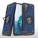 For Samsung Galaxy S23 5G Magnetic Armor TPU + PC Holder Phone Case(Blue)