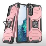 For Samsung Galaxy S23 5G Magnetic Armor TPU + PC Holder Phone Case(Rose Gold)