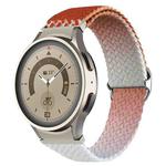 For Samsung Galaxy Watch 5 / Watch 5 Pro / Watch 4 Weave Gradient Color Watch Band(Brown Beige White)