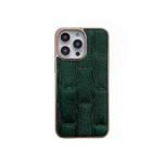 For iPhone 13 Pro Max Nano Electroplate Mahjong Texture Leather Phone Case(Green)