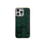 For iPhone 14 Pro Max Nano Electroplate Mahjong Texture Leather Phone Case(Green)