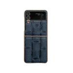 For Samsung Galaxy Z Flip4 Nano Electroplate Mahjong Texture Leather Phone Case(Blue)