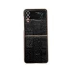 For Samsung Galaxy Z Flip4 Nano Electroplate Mahjong Texture Leather Phone Case(Black)