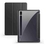 For Samsung Galaxy Tab S7 Acrylic 3-folding Smart Leather Tablet Case(Black)