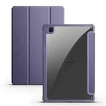 For Samsung Galaxy Tab S6 Lite Acrylic 3-folding Smart Leather Tablet Case(Purple)